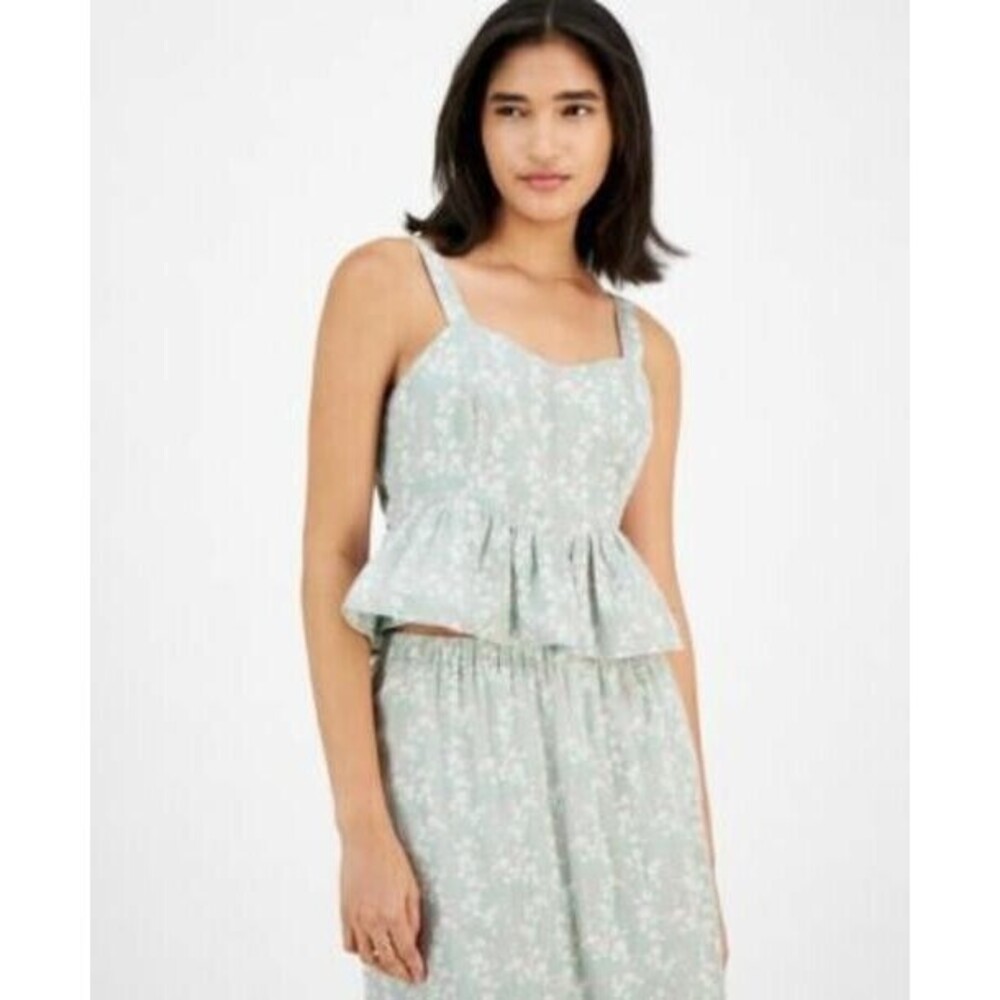 Celebrity Pink Cotton Cropped Peplum